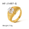 Wholesale Stainless Steel Love Inlaid Zircon Croissant Five Pointed Star Couple Ring With 18K Vacuum Plating In Furnace