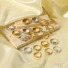 Wholesale Stainless Steel Love Inlaid Zircon Croissant Five Pointed Star Couple Ring With 18K Vacuum Plating In Furnace