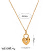Wholesale Stainless Steel Love Lock Heart Shape Necklace Furnace Vacuum Plated 18K Gold Color