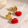 Wholesale Stainless Steel Love Oil Drop Earrings With Niche Design And Electroplating Process For Women