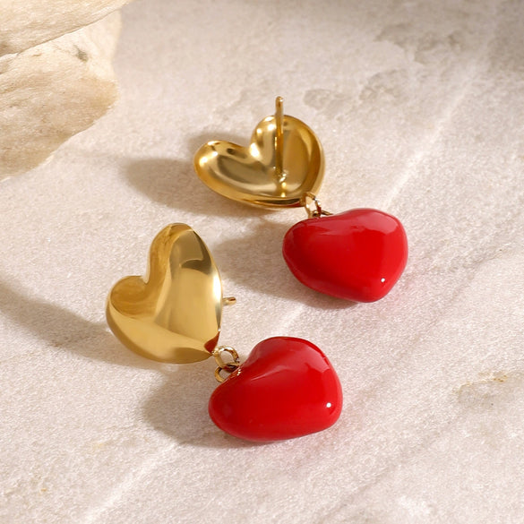 Wholesale Stainless Steel Love Oil Drop Earrings With Niche Design And Electroplating Process For Women