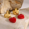 Wholesale Stainless Steel Love Oil Drop Earrings With Niche Design And Electroplating Process For Women