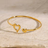 Wholesale Stainless Steel Love Opening Bracelet With Electroplating Treatment