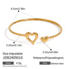 Wholesale Stainless Steel Love Opening Bracelet With Electroplating Treatment