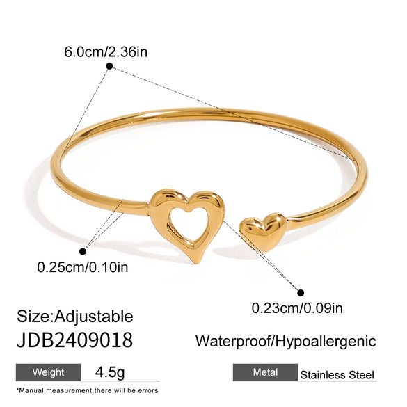 Wholesale Stainless Steel Love Opening Bracelet With Electroplating Treatment