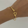 Wholesale Stainless Steel Love Opening Bracelet With Electroplating Treatment