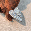 Wholesale Stainless Steel Love Opening Ring With Heart Pattern Retro Style Electroplated