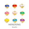 Wholesale Stainless Steel Love Peach Heart Pendant Jewelry Accessories With Oil Dropping Pattern Handmade