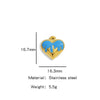 Wholesale Stainless Steel Love Peach Heart Pendant Jewelry Accessories With Oil Dropping Pattern Handmade