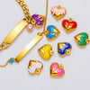 Wholesale Stainless Steel Love Peach Heart Pendant Jewelry Accessories With Oil Dropping Pattern Handmade