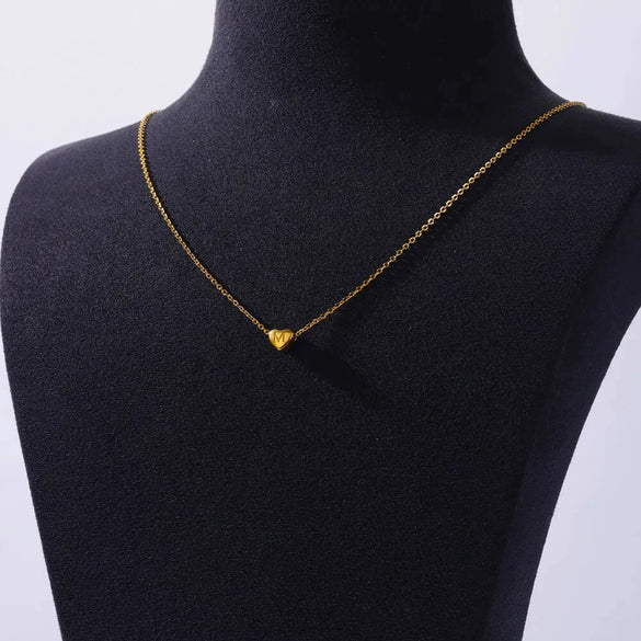 Wholesale Stainless Steel Love Piercing Design Necklace With Heart Shape And Letters Numbers Text Electroplating For Women