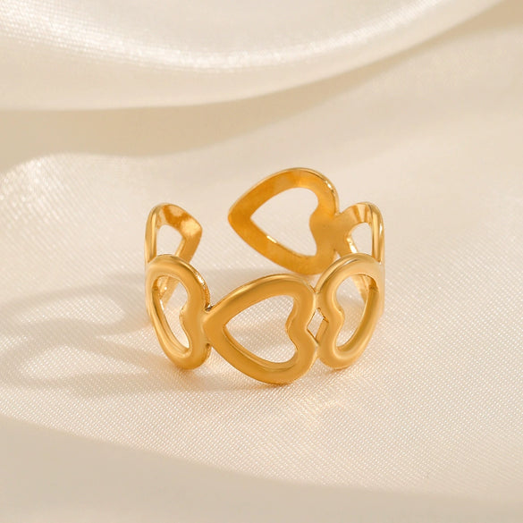 Wholesale Stainless Steel Love Ring With Heart Shape And Electroplating For Women