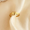 Wholesale Stainless Steel Love Ring With Heart Shape Natural Style Electroplated 18K Gold