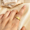 Wholesale Stainless Steel Love Ring With Heart Shape Natural Style Electroplated 18K Gold