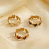 Wholesale Stainless Steel Love Ring With Retro Design 18K Gold Plated Heart Shaped For Ladies