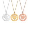 Wholesale Stainless Steel Love Rotatable Double Round Necklace Jewelry Clavicle Chain With Geometric Style