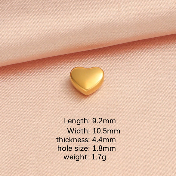 Wholesale Stainless Steel Love Shaped Beads With Small Hole Mirror Finish Polishing Jewelry Accessories Diy Handmade