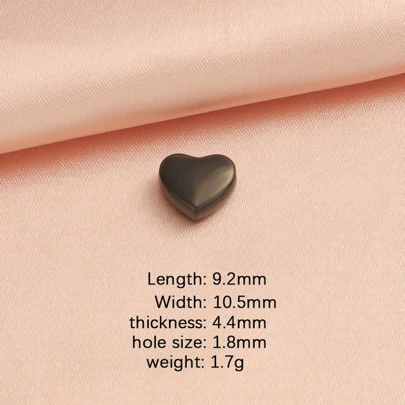 Wholesale Stainless Steel Love Shaped Beads With Small Hole Mirror Finish Polishing Jewelry Accessories Diy Handmade