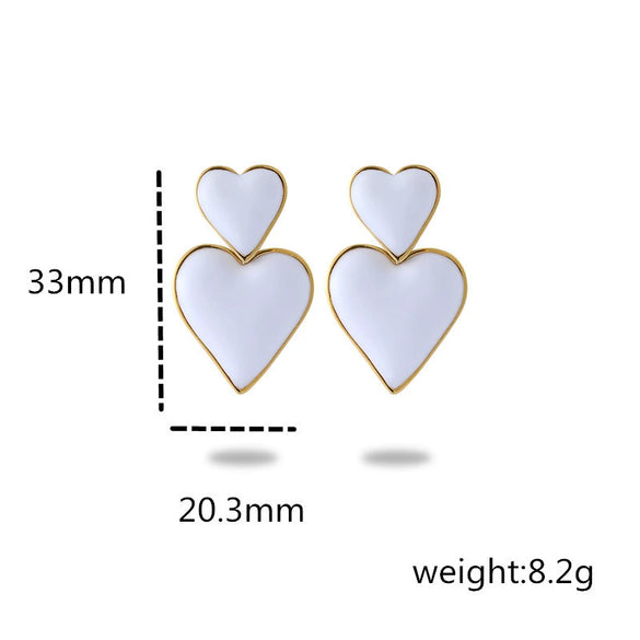 Wholesale Stainless Steel Love Shaped Electroplated Fashionable Women's Earrings