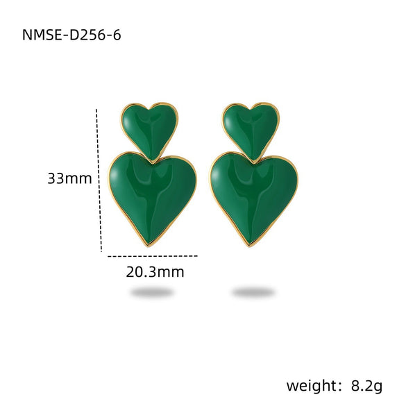 Wholesale Stainless Steel Love Shaped Electroplated Fashionable Women's Earrings