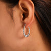 Wholesale Stainless Steel Love Thread Heart Geometric Earrings Plated With Gold