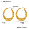 Wholesale Stainless Steel Love Thread Heart Geometric Earrings Plated With Gold
