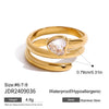 Wholesale Stainless Steel Love Zircon Heart Ring With Electroplating
