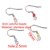 Wholesale Stainless Steel Lovely Totem Pattern Round Bead Ear Hook Spring Ear Hook Color Earrings Accessories With Gold Electroplating