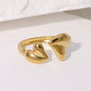 Wholesale Stainless Steel Loveshaped Goldplated Open Ring With Cold Style And Electroplating For Women
