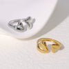 Wholesale Stainless Steel Loveshaped Goldplated Open Ring With Cold Style And Electroplating For Women