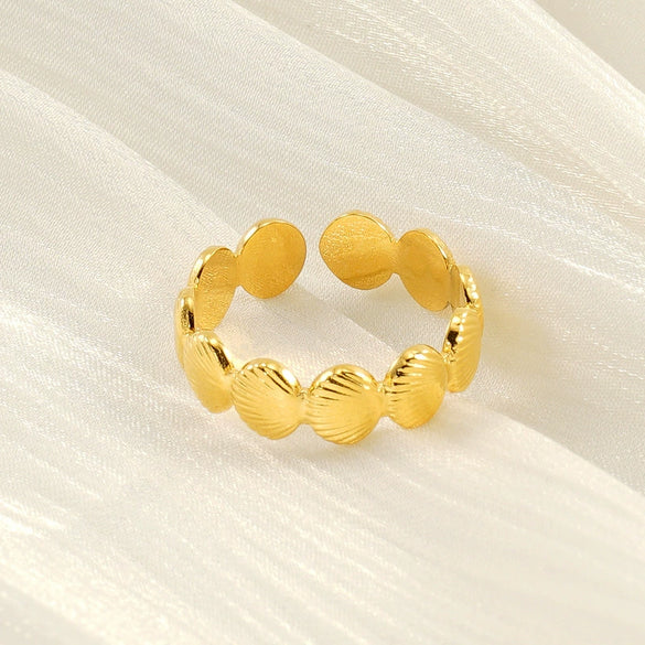 Wholesale Stainless Steel Marine Elements Fashion Geometric Ring Jewelry With Electroplating For Women