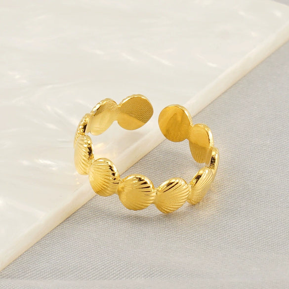 Wholesale Stainless Steel Marine Elements Fashion Geometric Ring Jewelry With Electroplating For Women