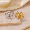 Wholesale Stainless Steel Marine Elements Starfish Open Ring Electroplated For Women