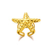 Wholesale Stainless Steel Marine Elements Starfish Open Ring Electroplated For Women