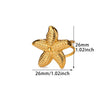 Wholesale Stainless Steel Marine Elements Starfish Open Ring Electroplated For Women