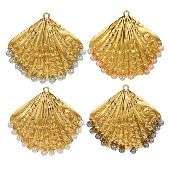 Wholesale Stainless Steel Marine Life Conch Shell Pendant Diy Handmade Jewelry Accessories Electroplated