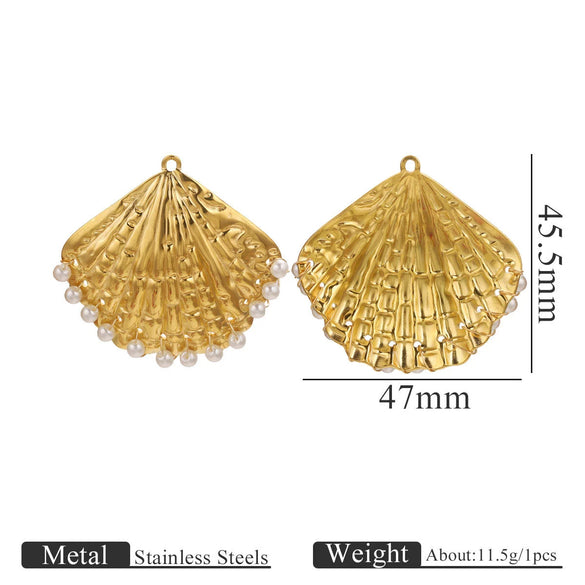 Wholesale Stainless Steel Marine Life Conch Shell Pendant Diy Handmade Jewelry Accessories Electroplated