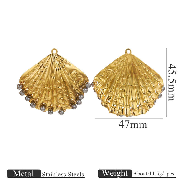 Wholesale Stainless Steel Marine Life Conch Shell Pendant Diy Handmade Jewelry Accessories Electroplated
