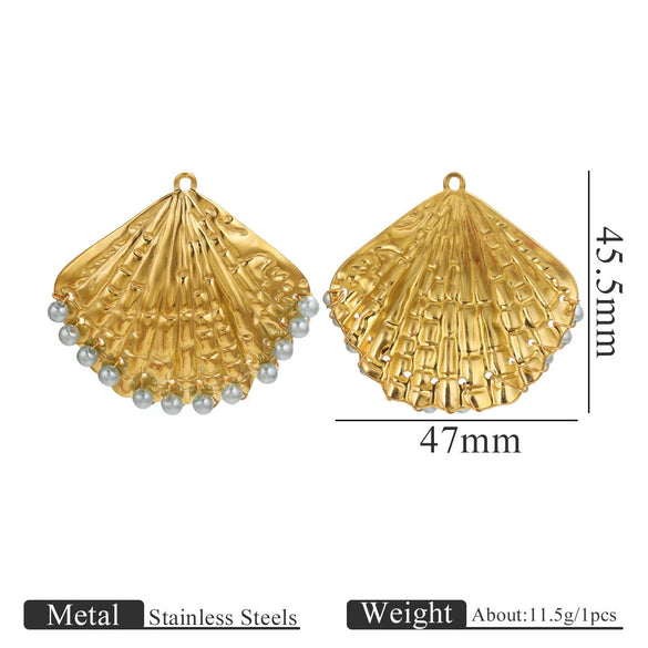 Wholesale Stainless Steel Marine Life Conch Shell Pendant Diy Handmade Jewelry Accessories Electroplated