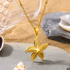 Wholesale Stainless Steel Marine Life Starfish Conch Ins Style Necklace With Geometric Pattern And Electroplating