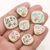 Wholesale Stainless Steel Marine Style Pendants With Shells Mermaids Turtles Square Oval Shapes Electroplated