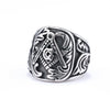 Wholesale Stainless Steel Masonic Ring With Carved Letters Numbers Text And Polish Finish For Men And Women