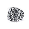 Wholesale Stainless Steel Masonic Ring With Carved Letters Numbers Text And Polish Finish For Men And Women