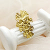 Wholesale Stainless Steel Medievalstyle Ginkgo Leaf Stacked Long Earrings Plated With Gold