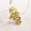 Wholesale Stainless Steel Medievalstyle Ginkgo Leaf Stacked Long Earrings Plated With Gold
