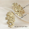 Wholesale Stainless Steel Medievalstyle Ginkgo Leaf Stacked Long Earrings Plated With Gold