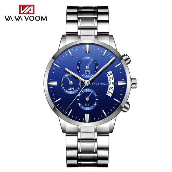 Wholesale Stainless Steel Men's Leisure Quartz Watch With Round Dial Waterproof