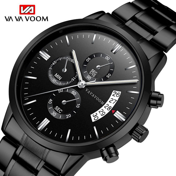 Wholesale Stainless Steel Men's Leisure Quartz Watch With Round Dial Waterproof