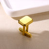 Wholesale Stainless Steel Men's Rectangular Cufflinks With Geometric Design And Electroplating Treatment