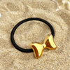 Wholesale Stainless Steel Metal Heartshaped Crescent Geometric Elastic Hair Rope Hair Accessories With Electroplating Treatment